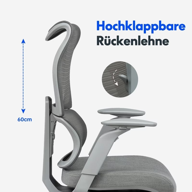 FlexiSpot BS8 Pro Bürostuhl mit stabilem Stahl-Fußkreuz und Universalrollen