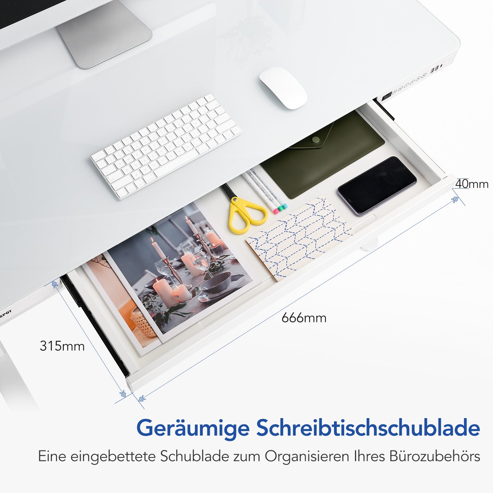 FlexiSpot EW8 Stehschreibtisch mit sicheren, abgerundeten Tischkanten