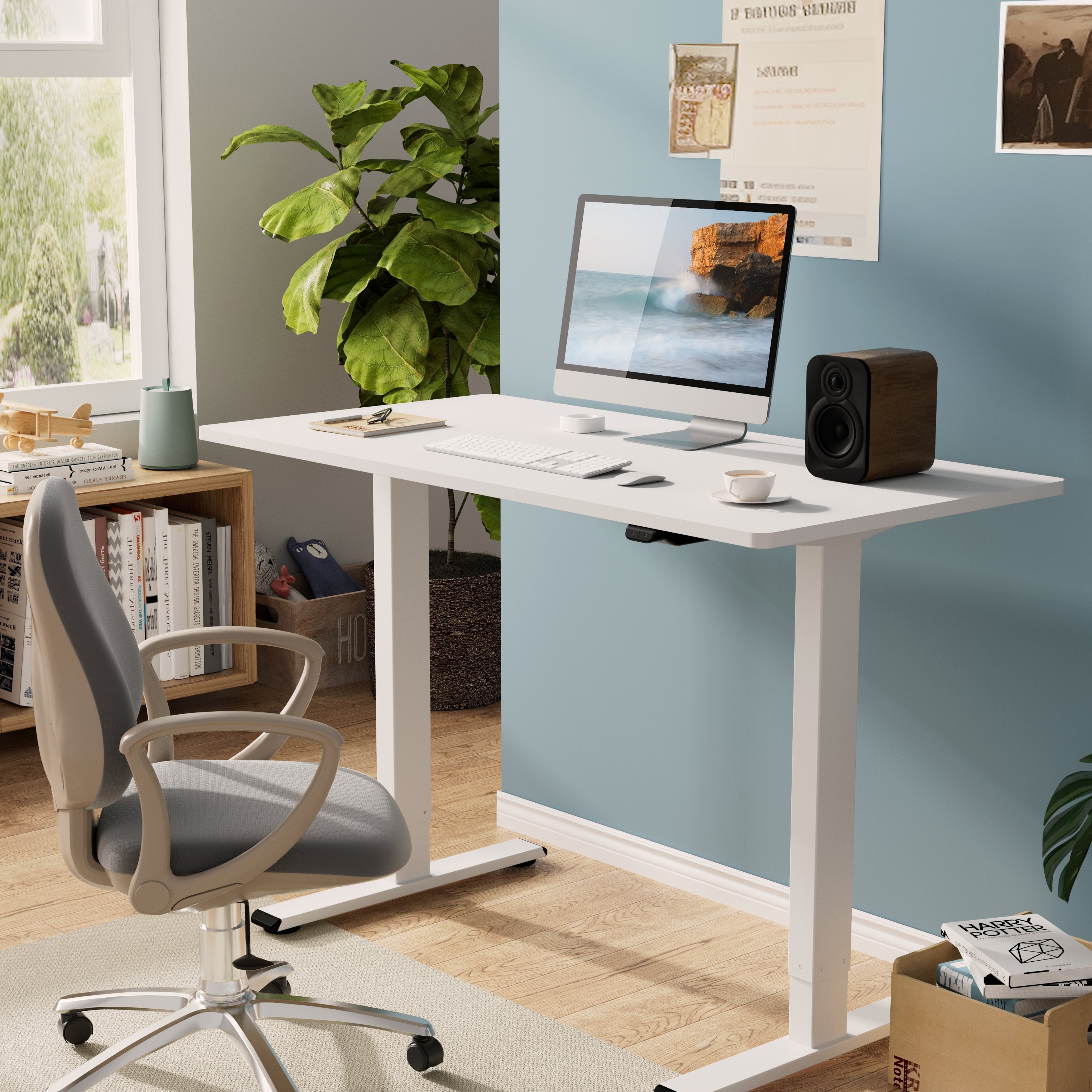 Höhenverstellbarer Schreibtisch EG1 von Flexispot, elektrisch verstellbar für ergonomisches Arbeiten im Homeoffice