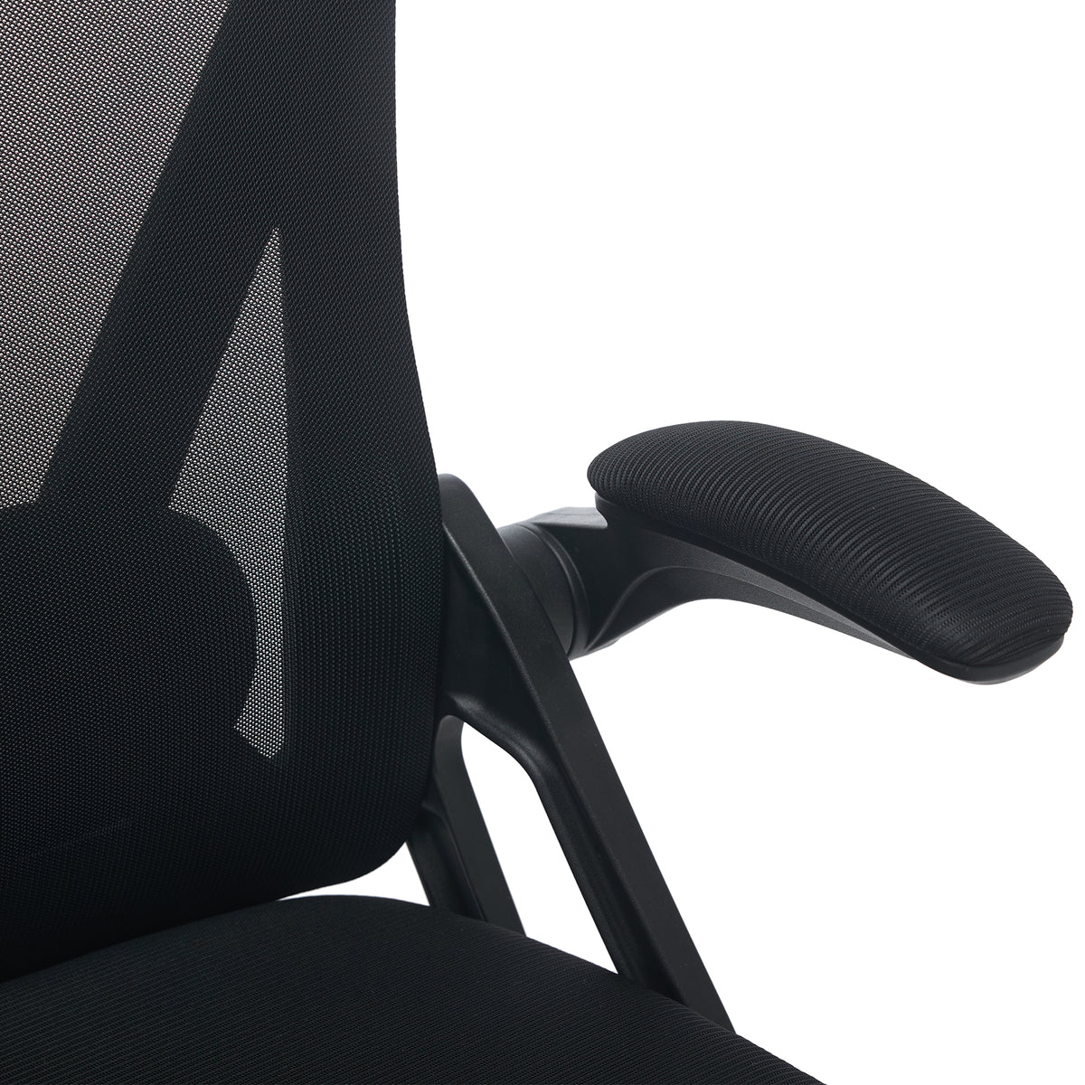 Ergonomischer Executive-Bürostuhl mit verstellbarer Lendenwirbelstütze &amp; Kopfstütze, Schwarz – Hohe Rückenlehne