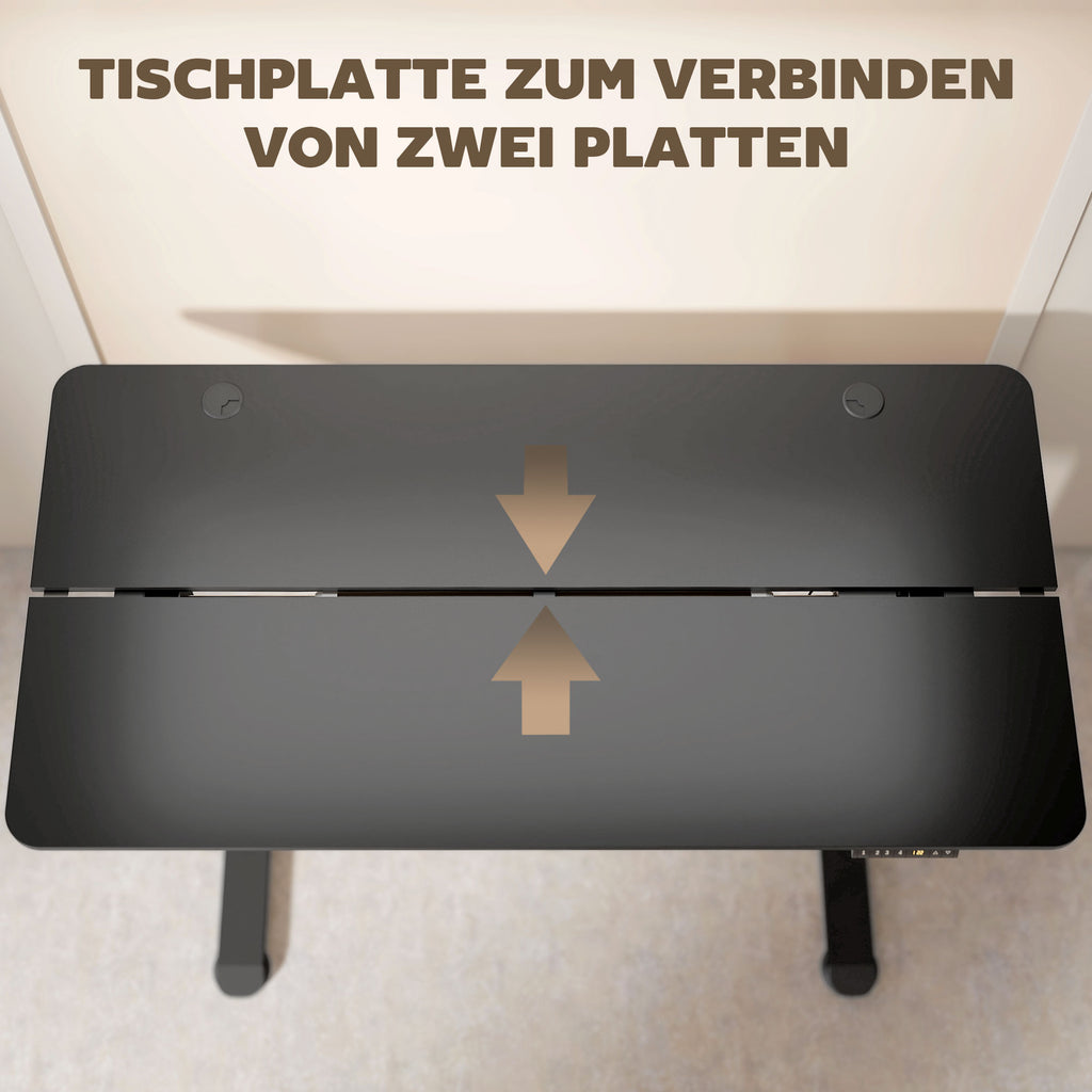 Elektrischer Stehpult 140x70 cm, Höhenverstellbar, Schwarz – Ergonomischer Computertisch mit Kabelmanagement