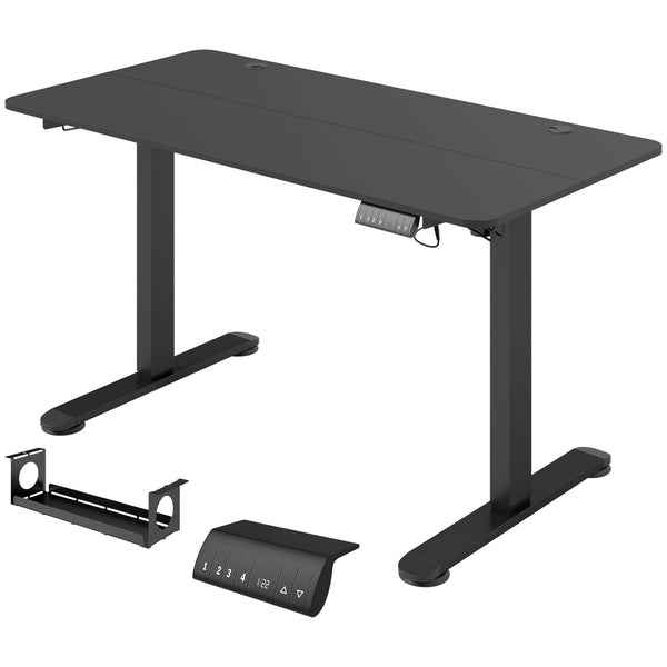 Elektrischer Stehpult 140x70 cm, Höhenverstellbar, Schwarz – Ergonomischer Computertisch mit Kabelmanagement