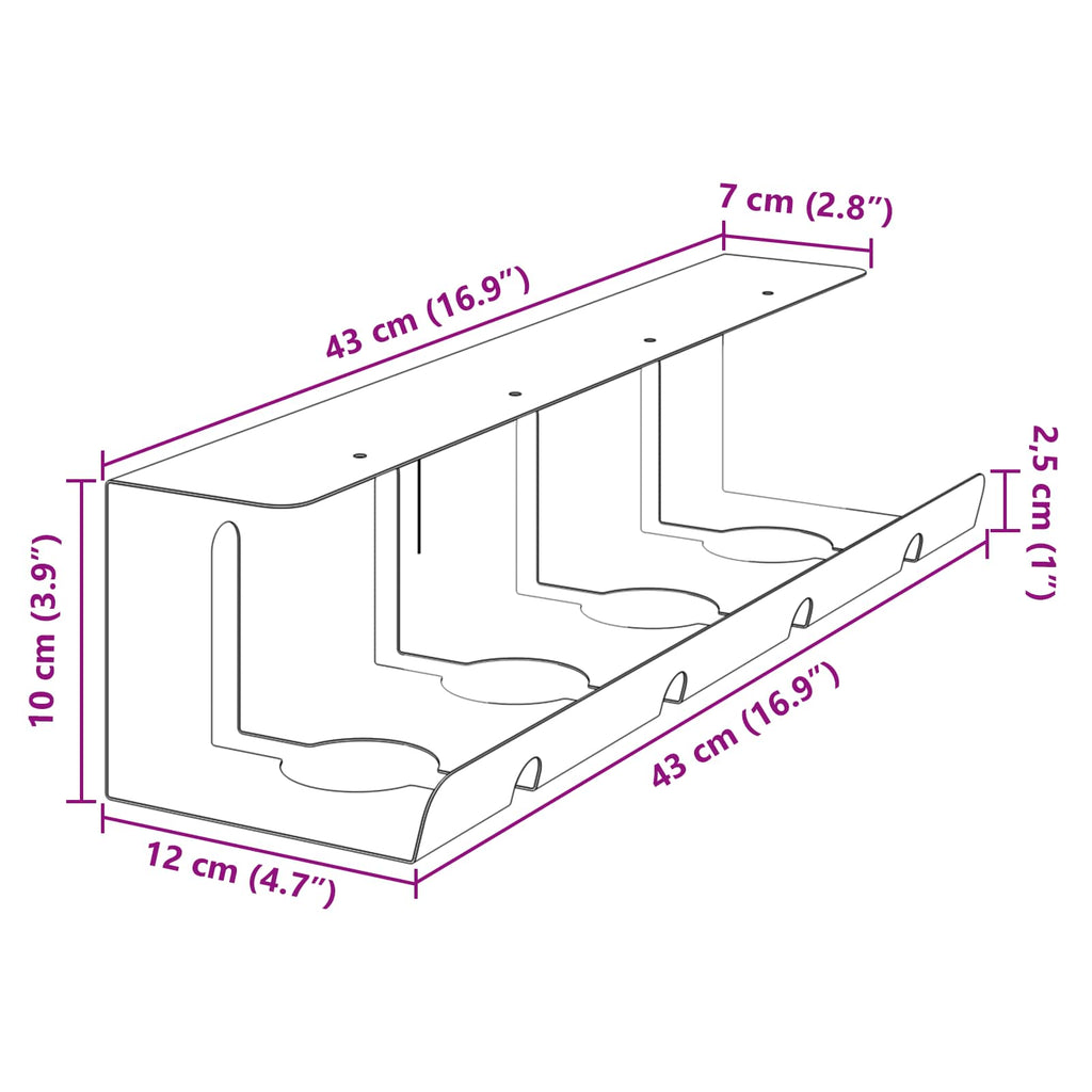 Unter Dem Schreibtisch Kabelmanagement Tray 2 Stk.
