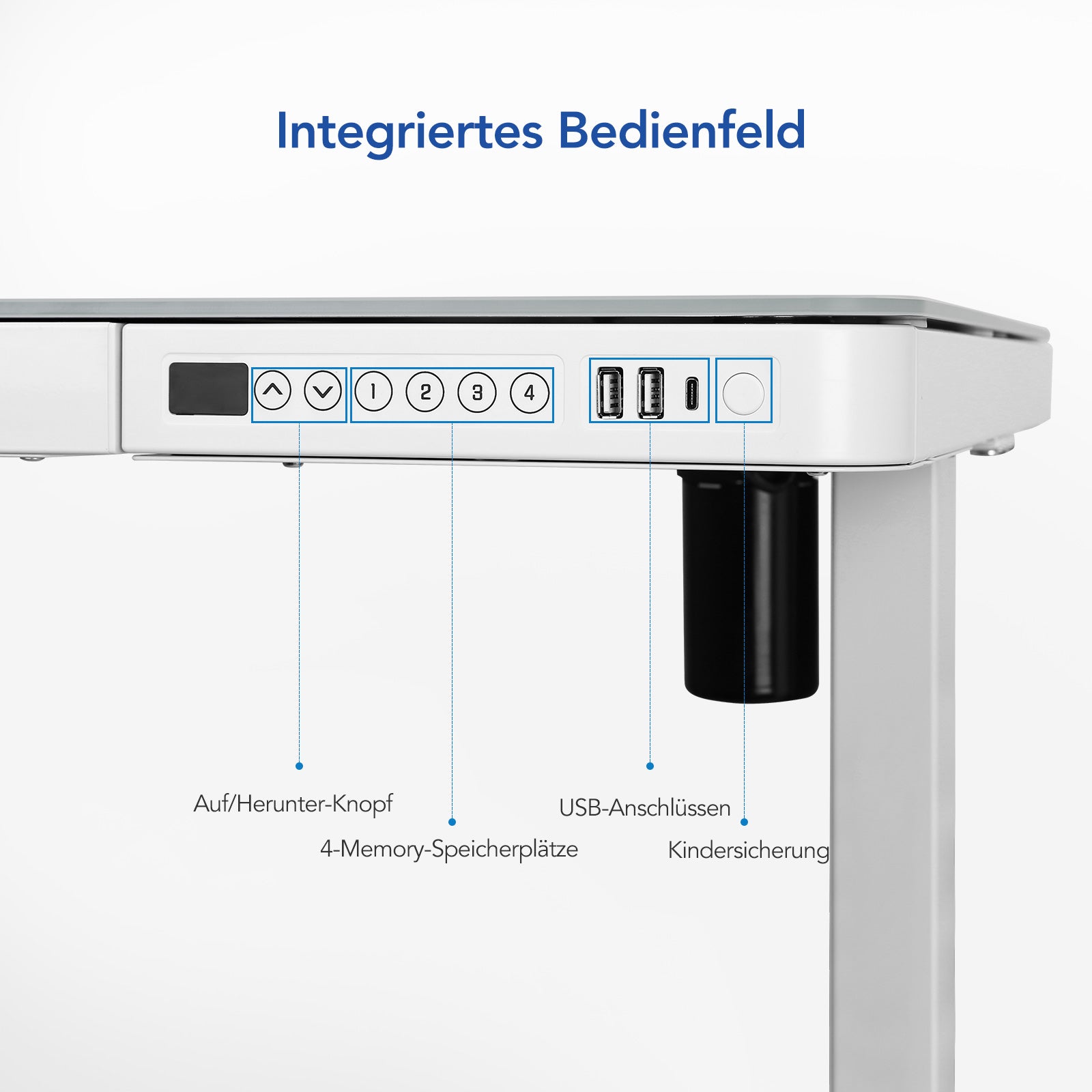 FlexiSpot EG8 Schreibtisch, höhenverstellbar, mit integrierter Kindersicherung
