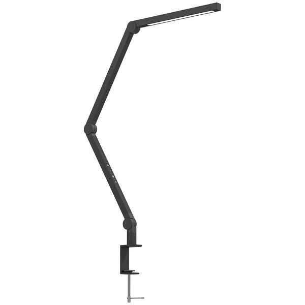 LED Schreibtischlampe mit Klemme &amp; 1,2 m Arm, Schwarz – Ergonomische Arbeitsplatzbeleuchtung