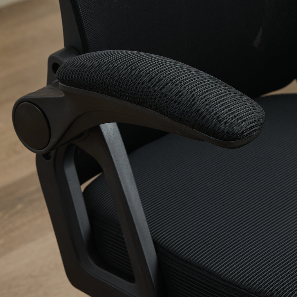 Ergonomischer Executive-Bürostuhl mit verstellbarer Lendenwirbelstütze &amp; Kopfstütze, Schwarz – Hohe Rückenlehne