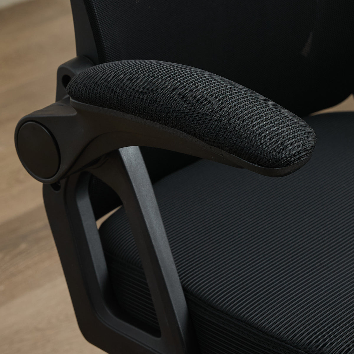 Ergonomischer Executive-Bürostuhl mit verstellbarer Lendenwirbelstütze &amp; Kopfstütze, Schwarz – Hohe Rückenlehne