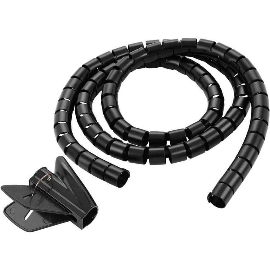 Techly Kabelmanagement-Schlauch mit Einzugshilfe (EasyGlide), 2,5 m x 25 mm, für 19" Racks & Büro, Schwarz