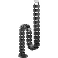 Techly Flexibles Kabelmanagement 1,3 m, Vertikale Kabelführung für höhenverstellbare Schreibtische (67x35 mm), Schwarz