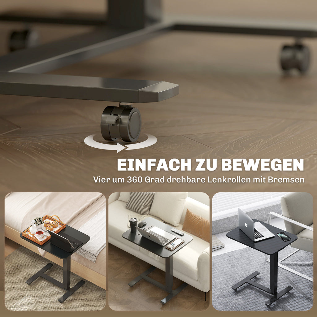 Stehpult Höhenverstellbar Inkl. 4 Rollen C-Form 65 Cm X 48 Cm X 70-110 Cm  Schwarz